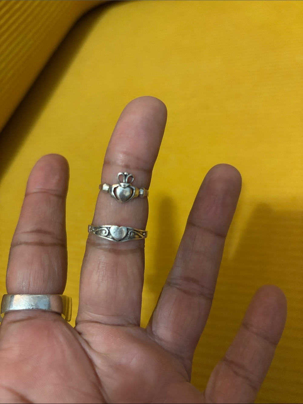 Sterling silver .925 dainty rings heart claddah BUNDLE Sold Together love boho